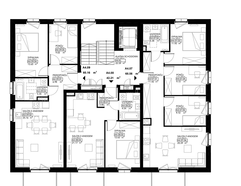 Lipa Piotrowska - Budynek A4 - OSTATNIE MIESZKANIE 3 POK 60 M2 - Piętro 2